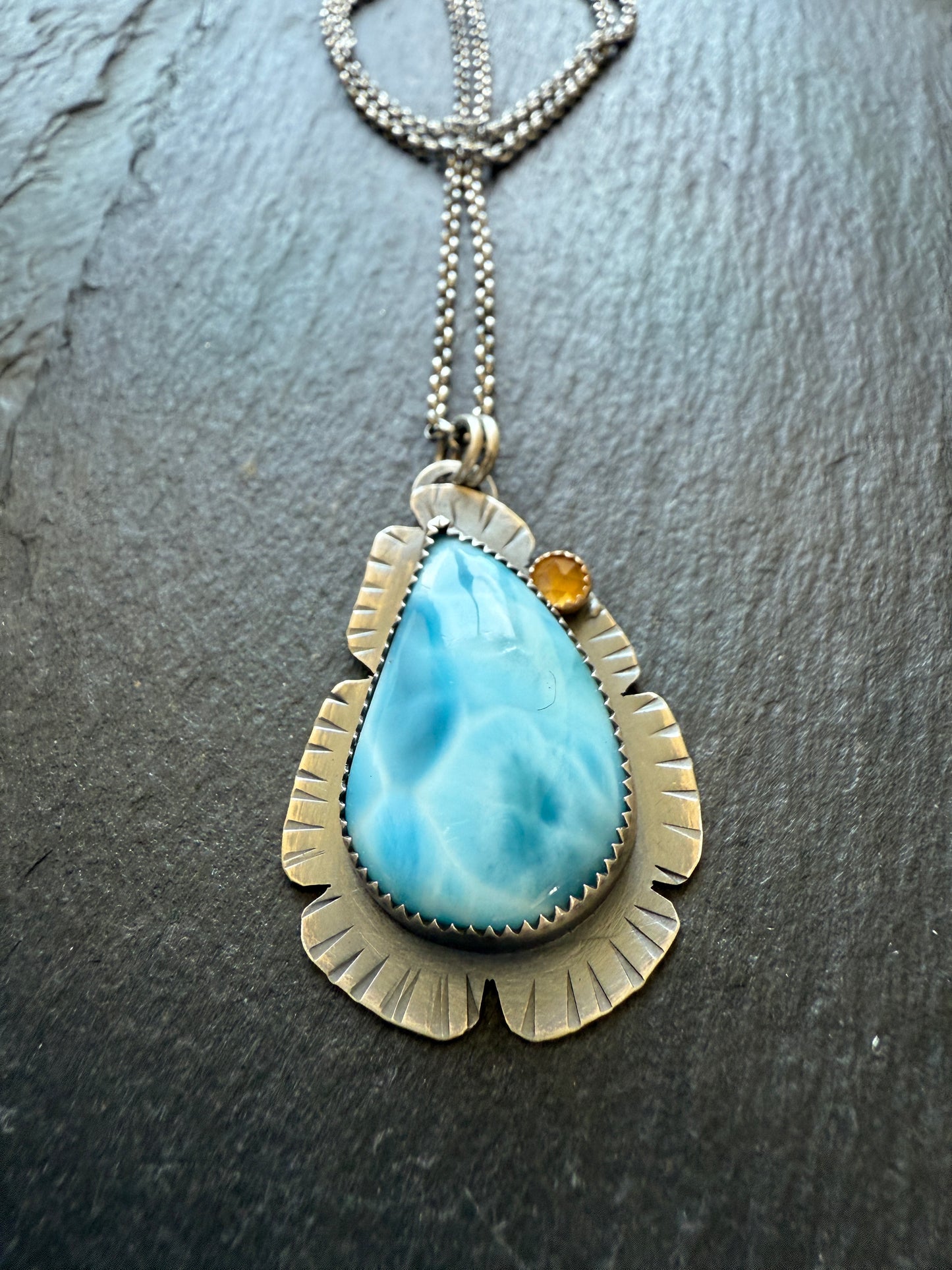 Larimar and Citrine Necklace