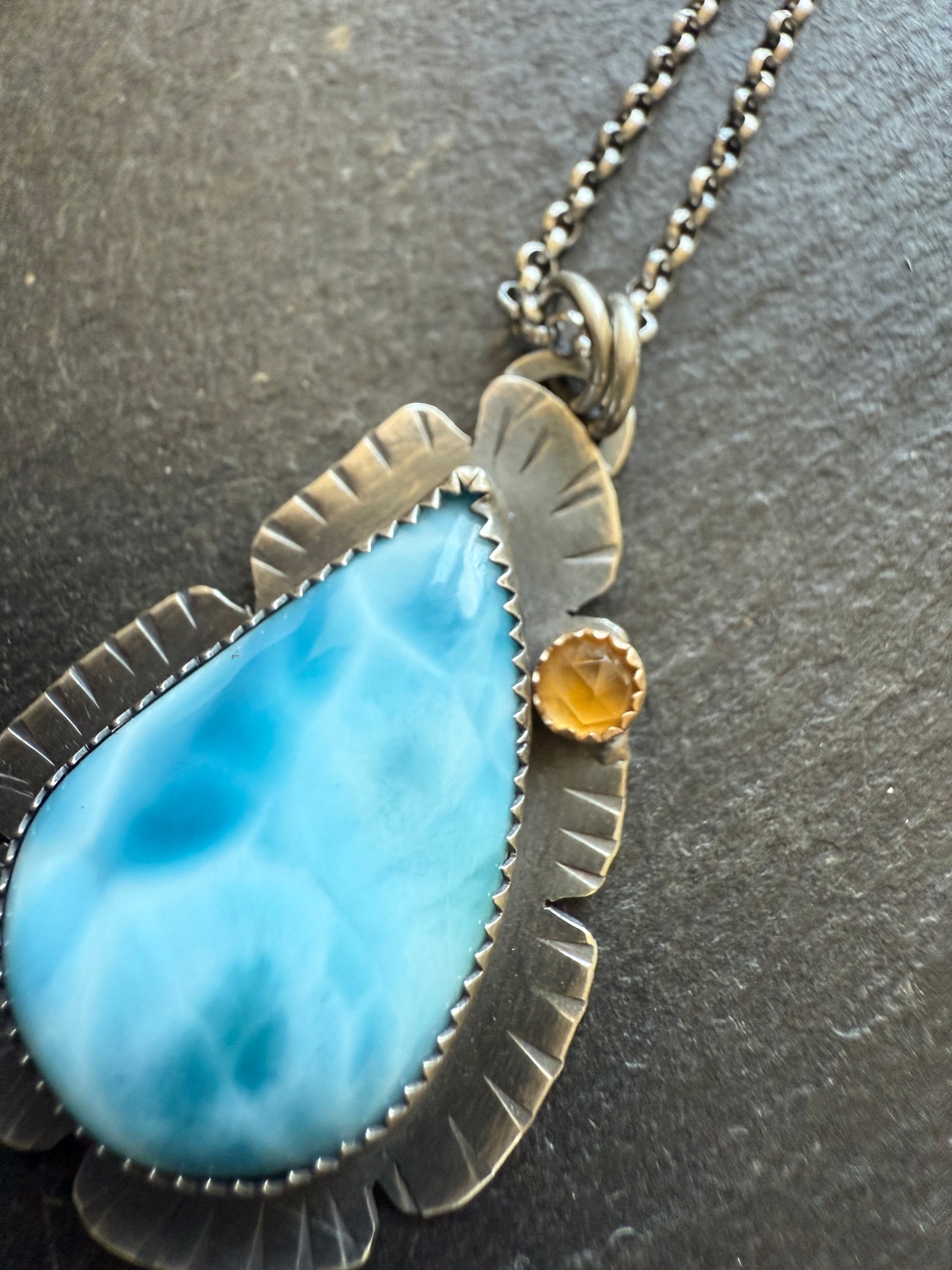 Larimar and Citrine Necklace
