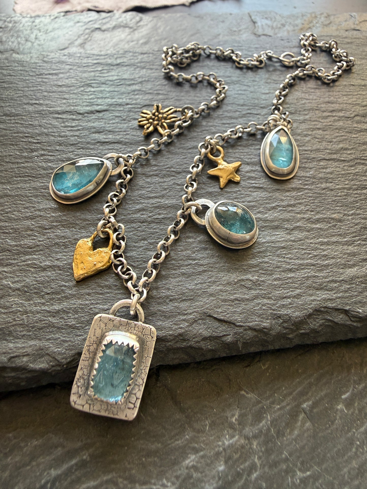 Aquamarine Charm Necklace