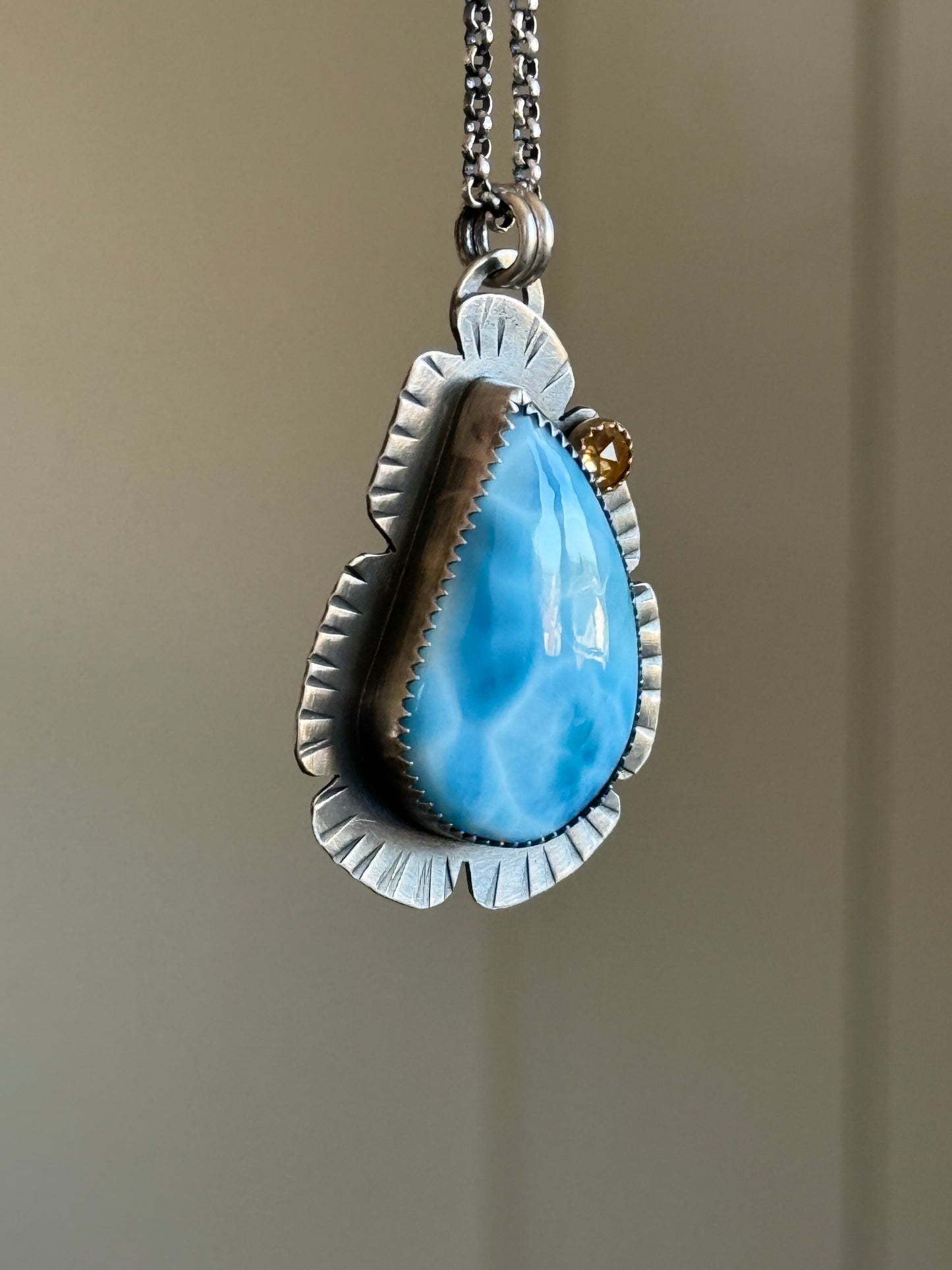 Larimar and Citrine Necklace