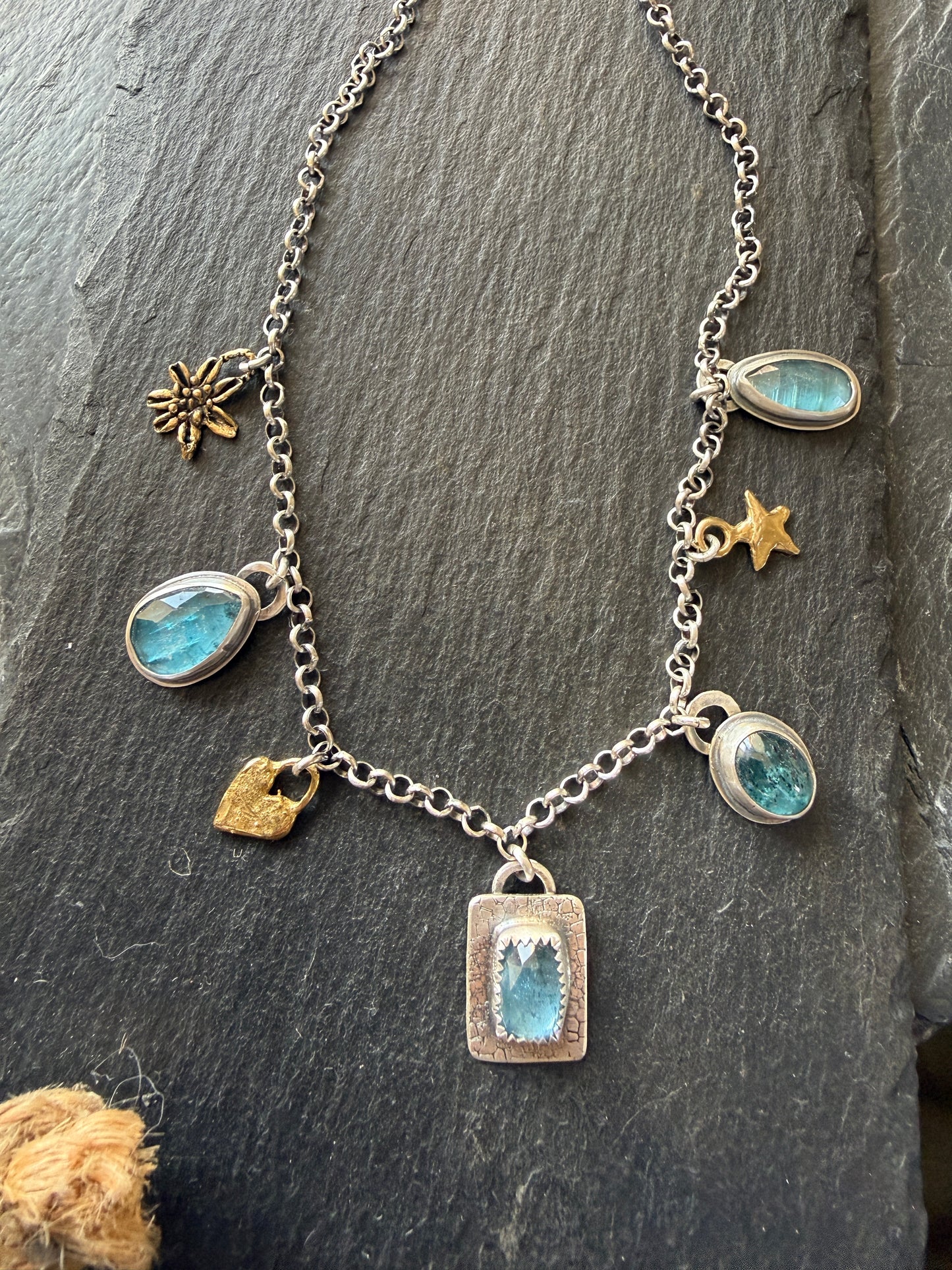 Aquamarine Charm Necklace