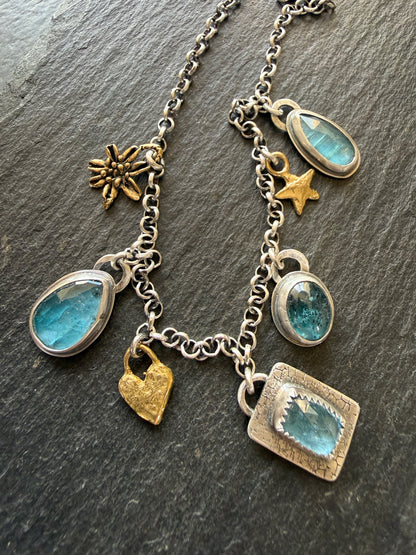 Aquamarine Charm Necklace
