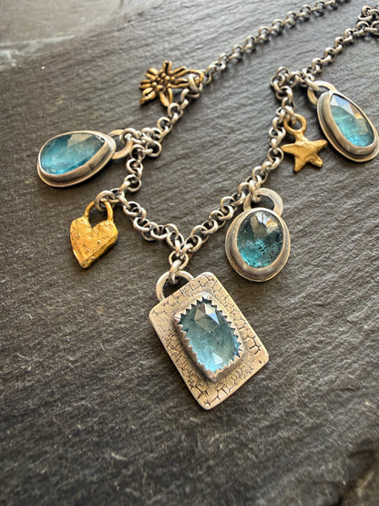 Aquamarine Charm Necklace