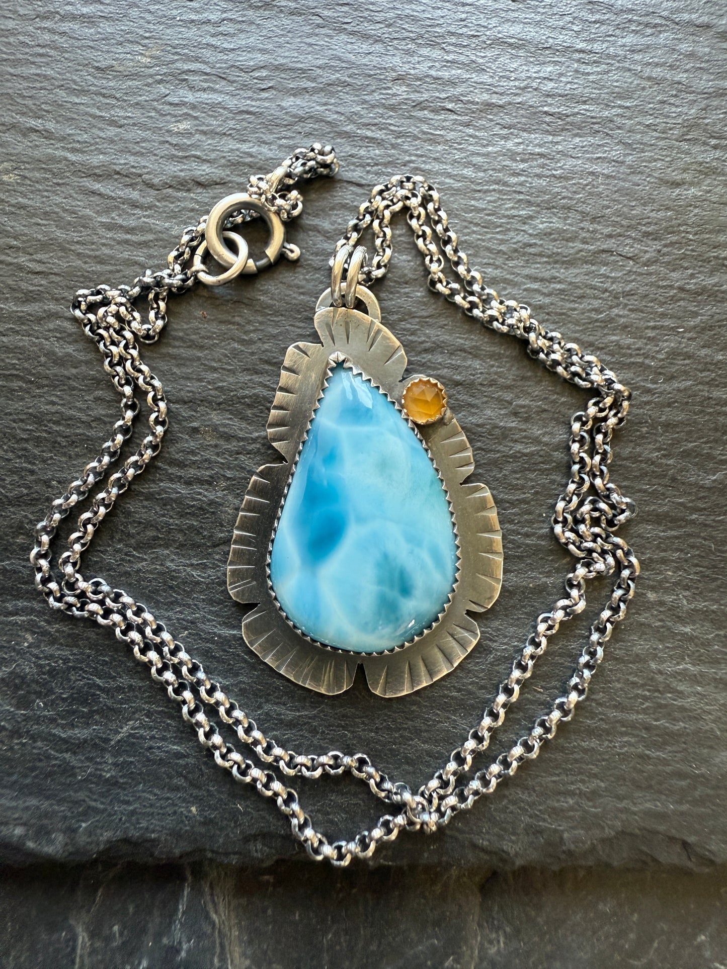 Larimar and Citrine Necklace