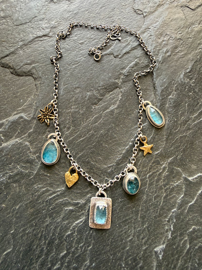 Aquamarine Charm Necklace