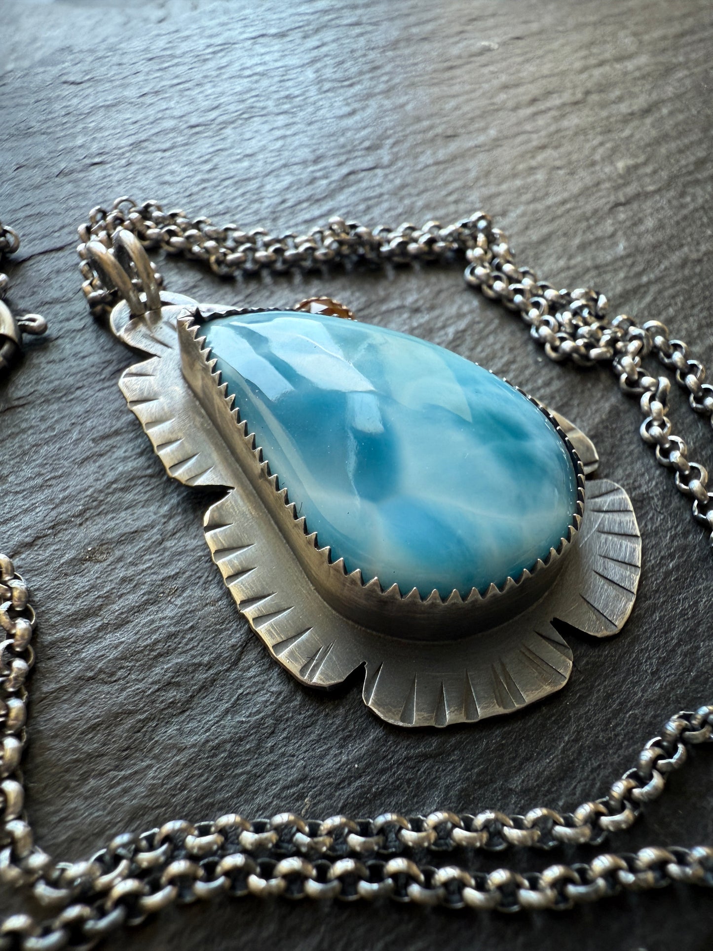 Larimar and Citrine Necklace