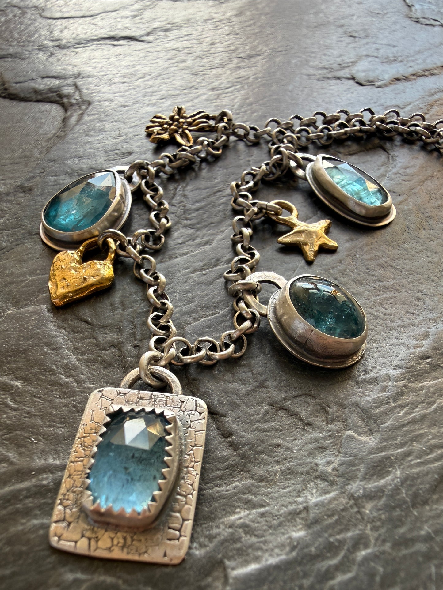 Aquamarine Charm Necklace