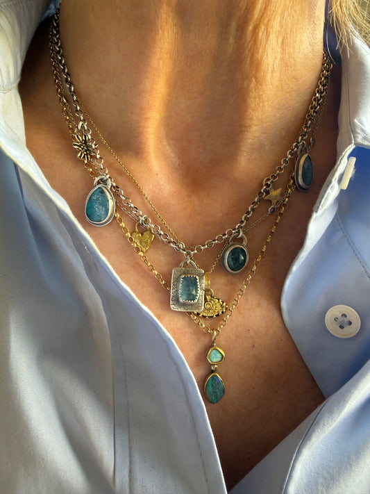 Aquamarine Charm Necklace