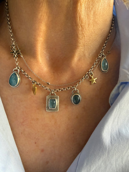 Aquamarine Charm Necklace
