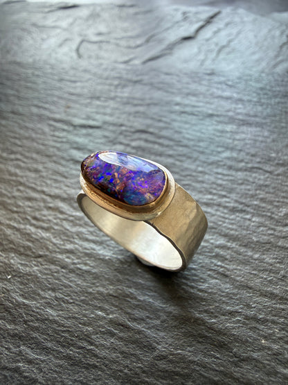 Purple Opal Ring US 7 UK N 1/2