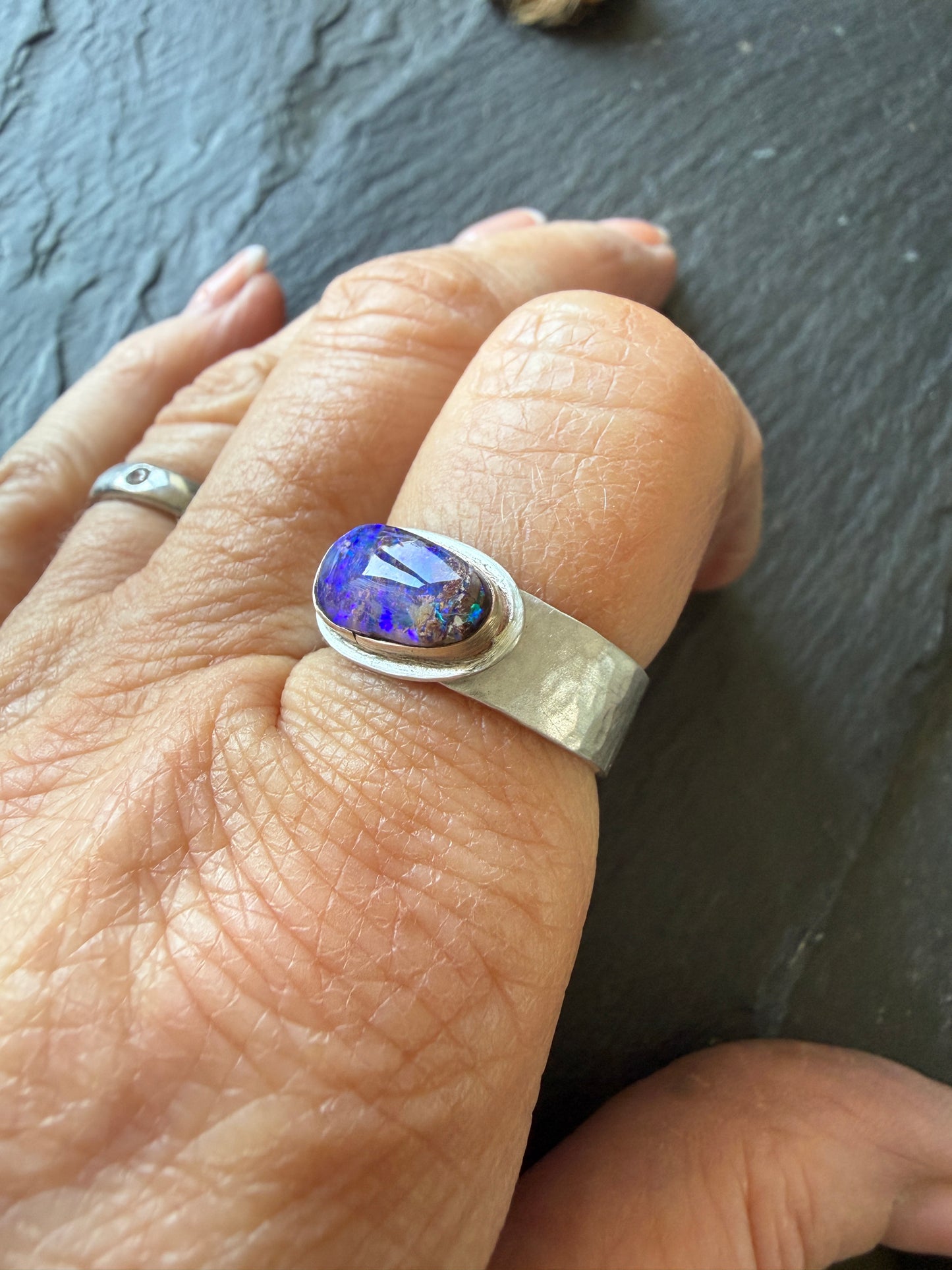 Purple Opal Ring US 7 UK N 1/2