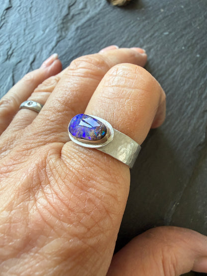 Purple Opal Ring US 7 UK N 1/2