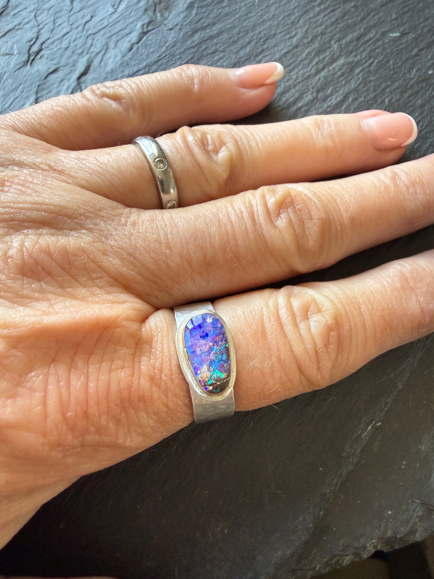 Purple Opal Ring US 7 UK N 1/2
