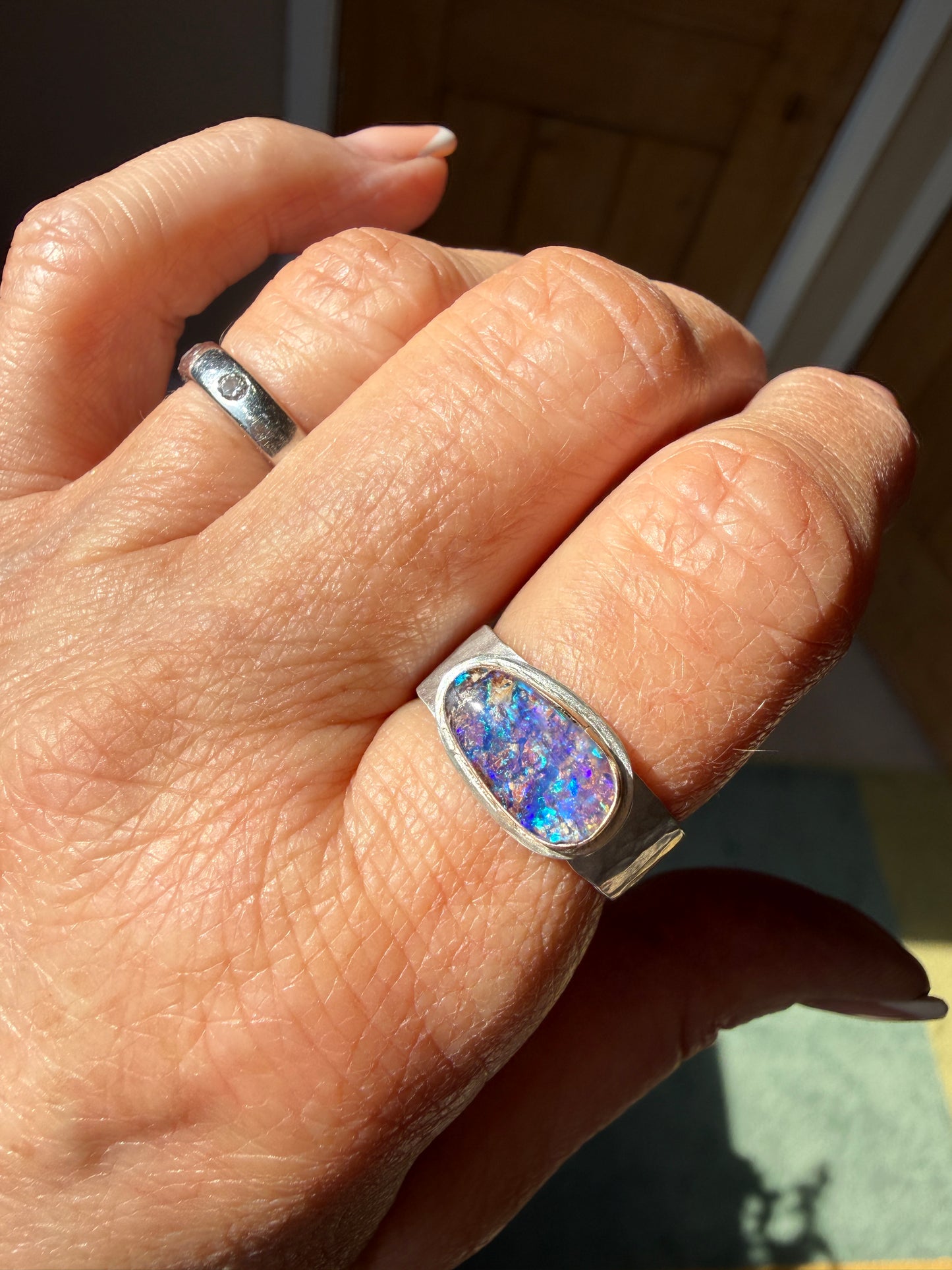 Purple Opal Ring US 7 UK N 1/2