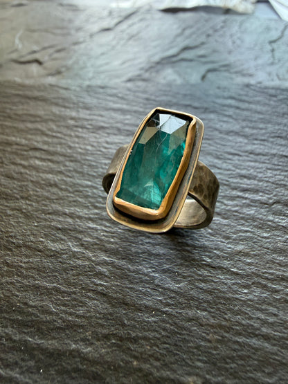 Teal Kyanite Ring US 7.5 UK O 1/2