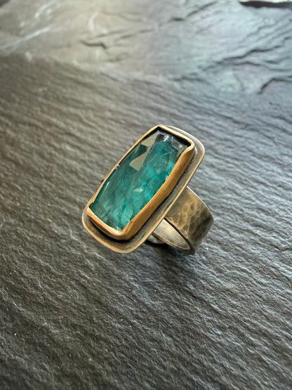 Teal Kyanite Ring US 7.5 UK O 1/2