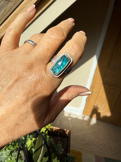 Teal Kyanite Ring US 7.5 UK O 1/2