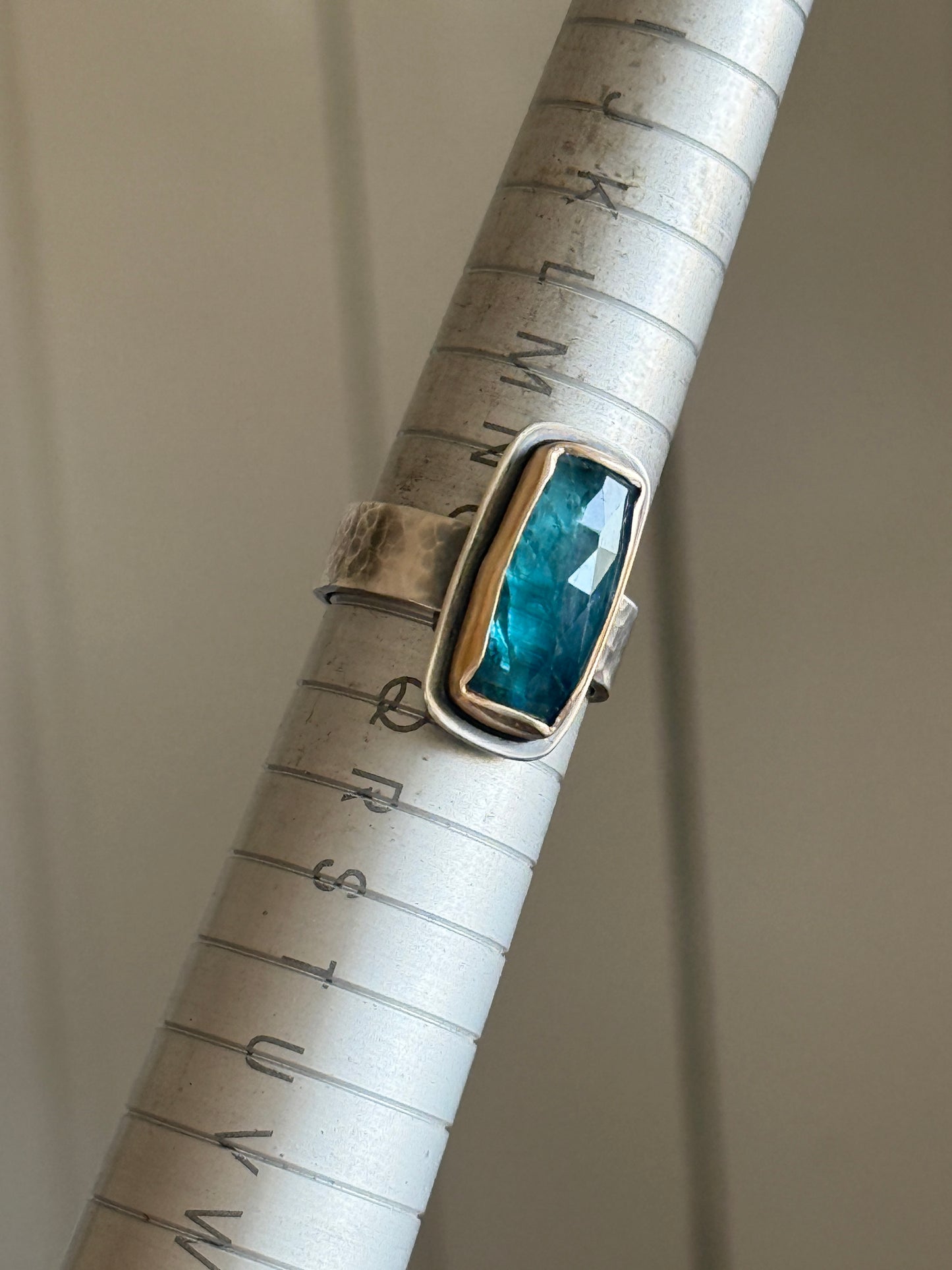 Teal Kyanite Ring US 7.5 UK O 1/2