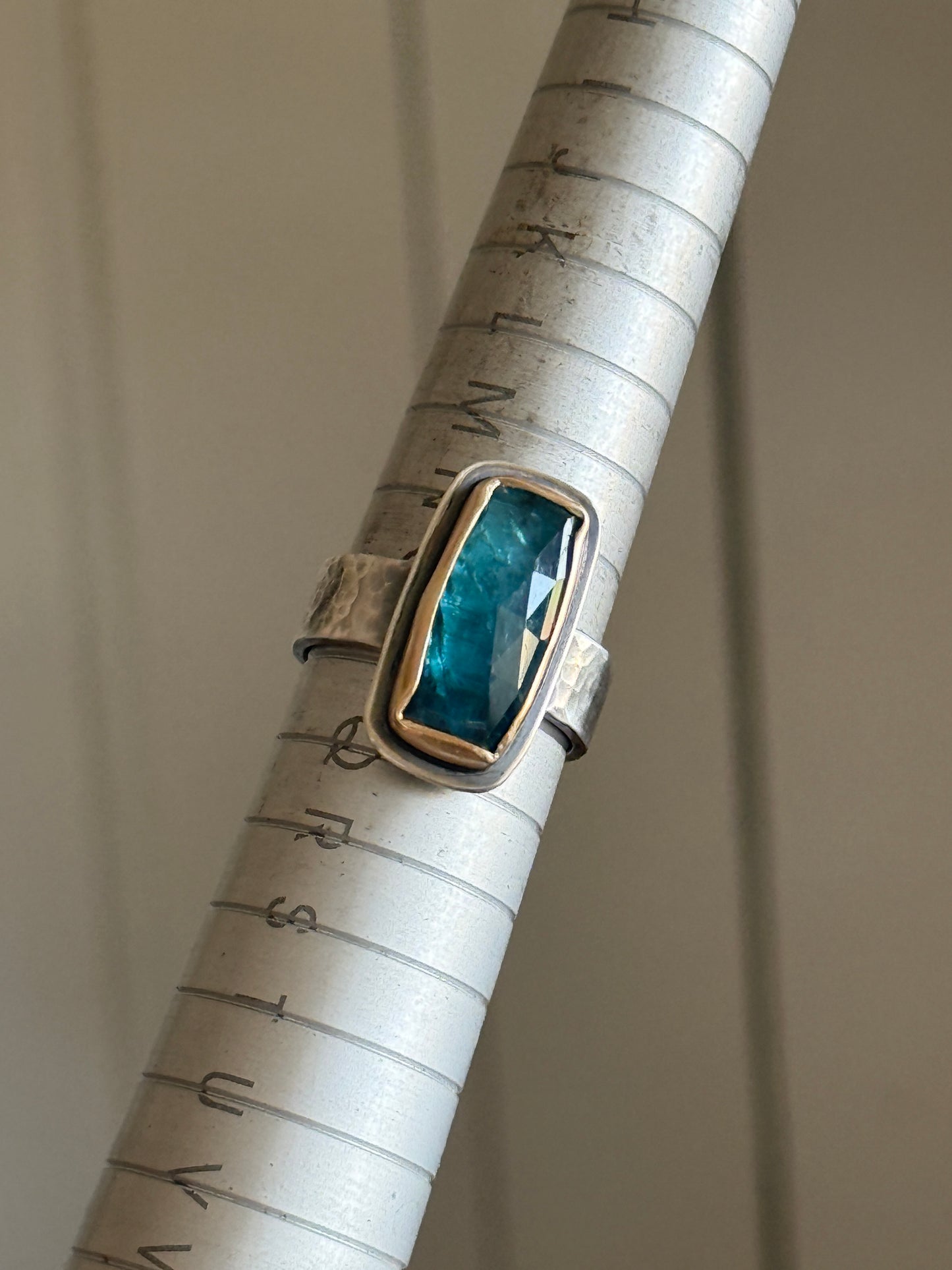 Teal Kyanite Ring US 7.5 UK O 1/2