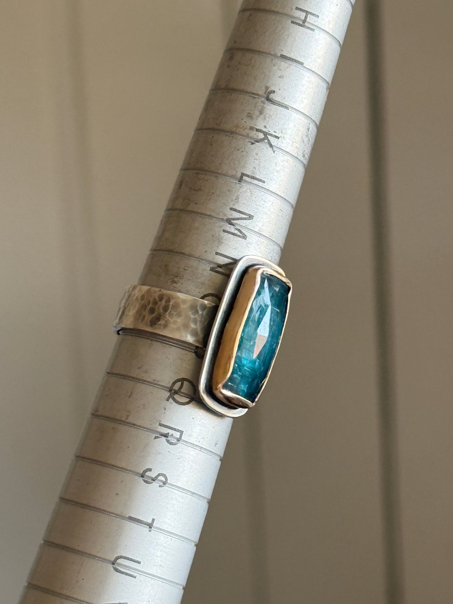 Teal Kyanite Ring US 7.5 UK O 1/2
