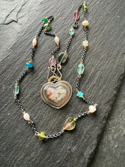 Heart Opal Necklace