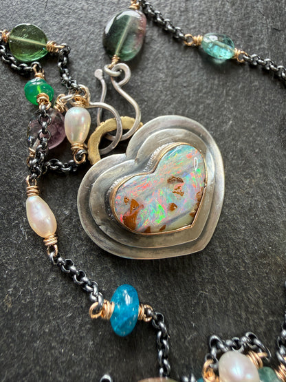 Heart Opal Necklace