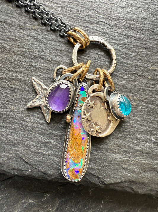 Boulder Opal Starry Night Necklace
