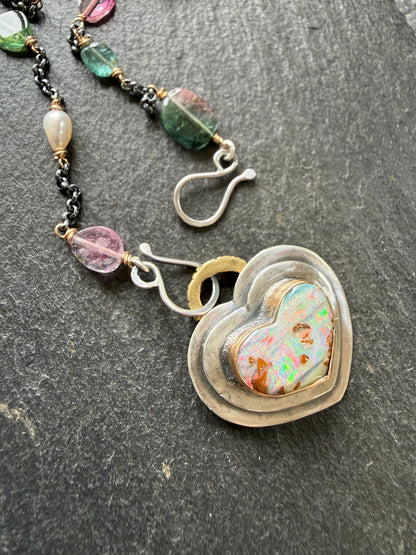 Heart Opal Necklace