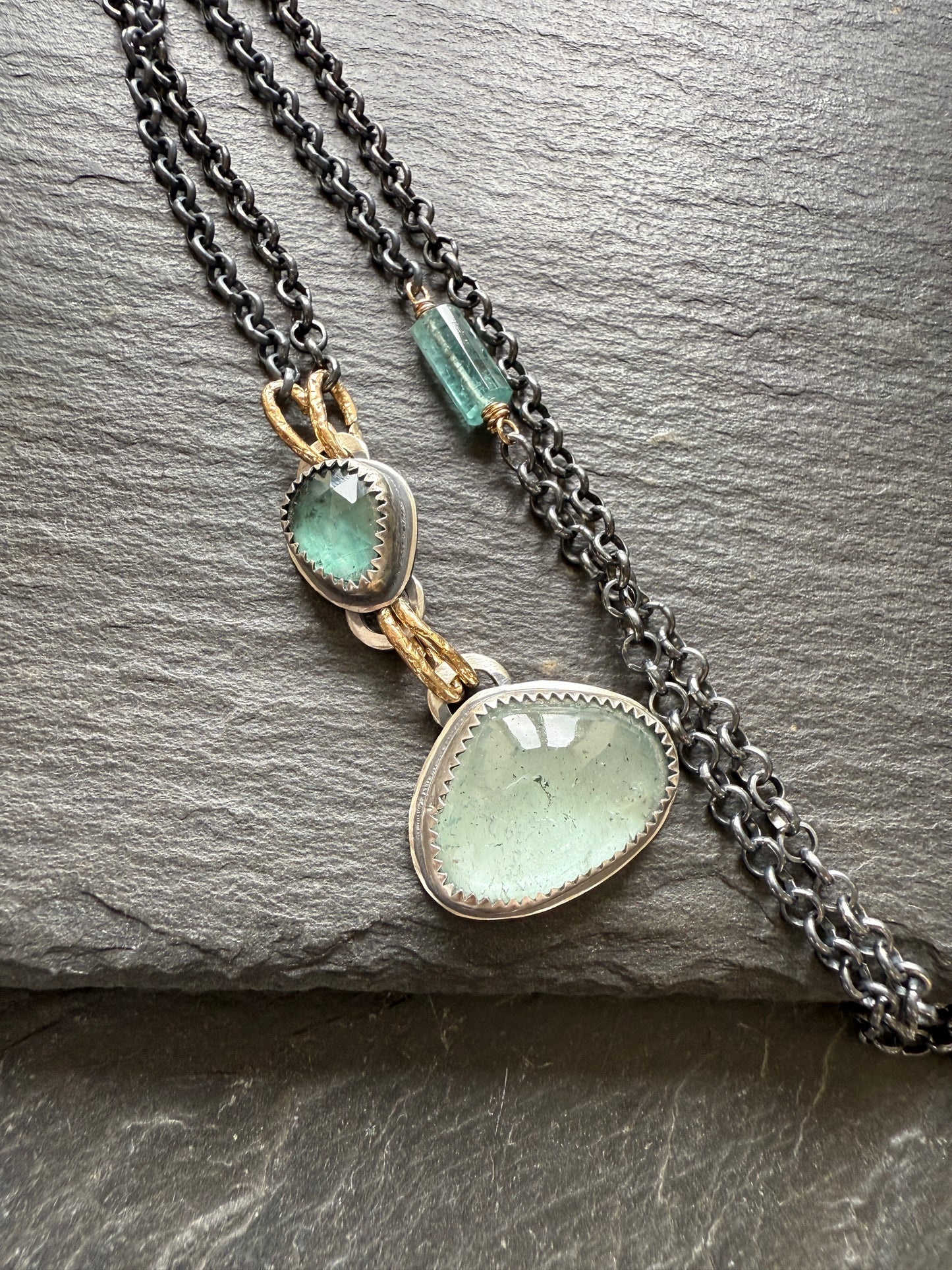 Aquamarine and Kyanite Necklace