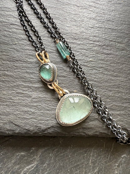 Aquamarine and Kyanite Necklace