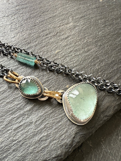 Aquamarine and Kyanite Necklace