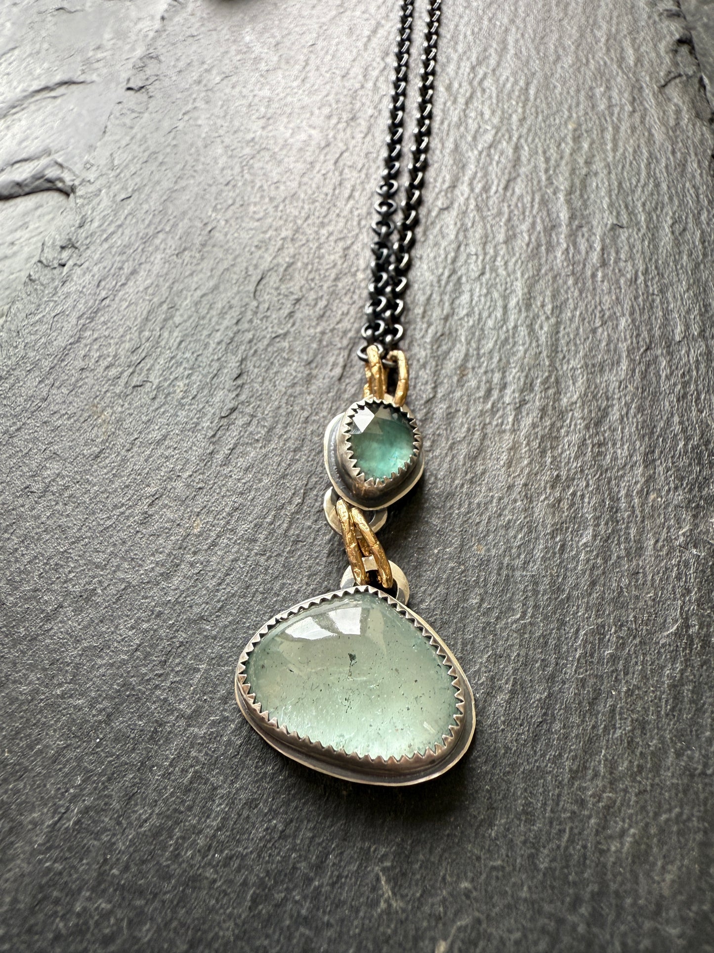 Aquamarine and Kyanite Necklace