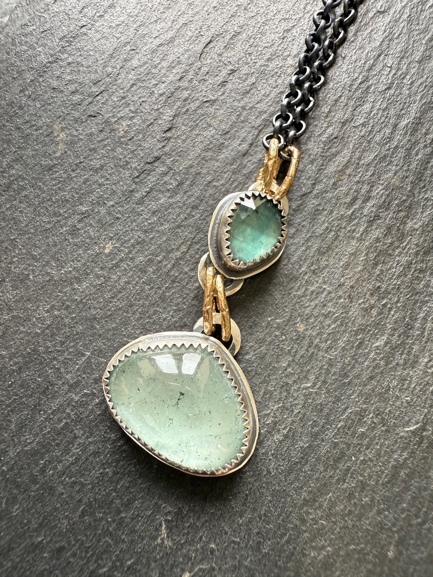 Aquamarine and Kyanite Necklace