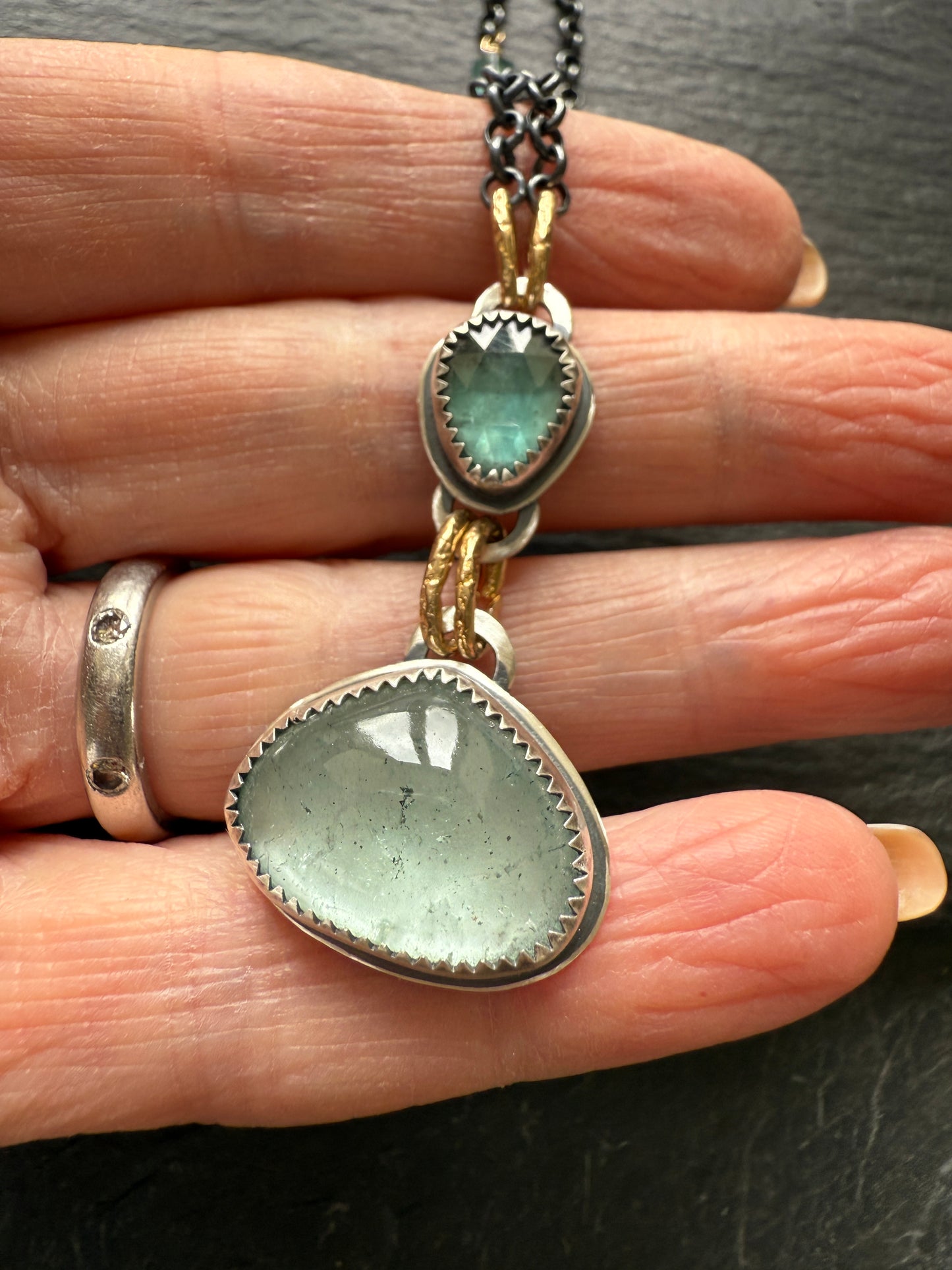 Aquamarine and Kyanite Necklace