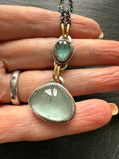 Aquamarine and Kyanite Necklace