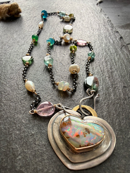 Heart Opal Necklace