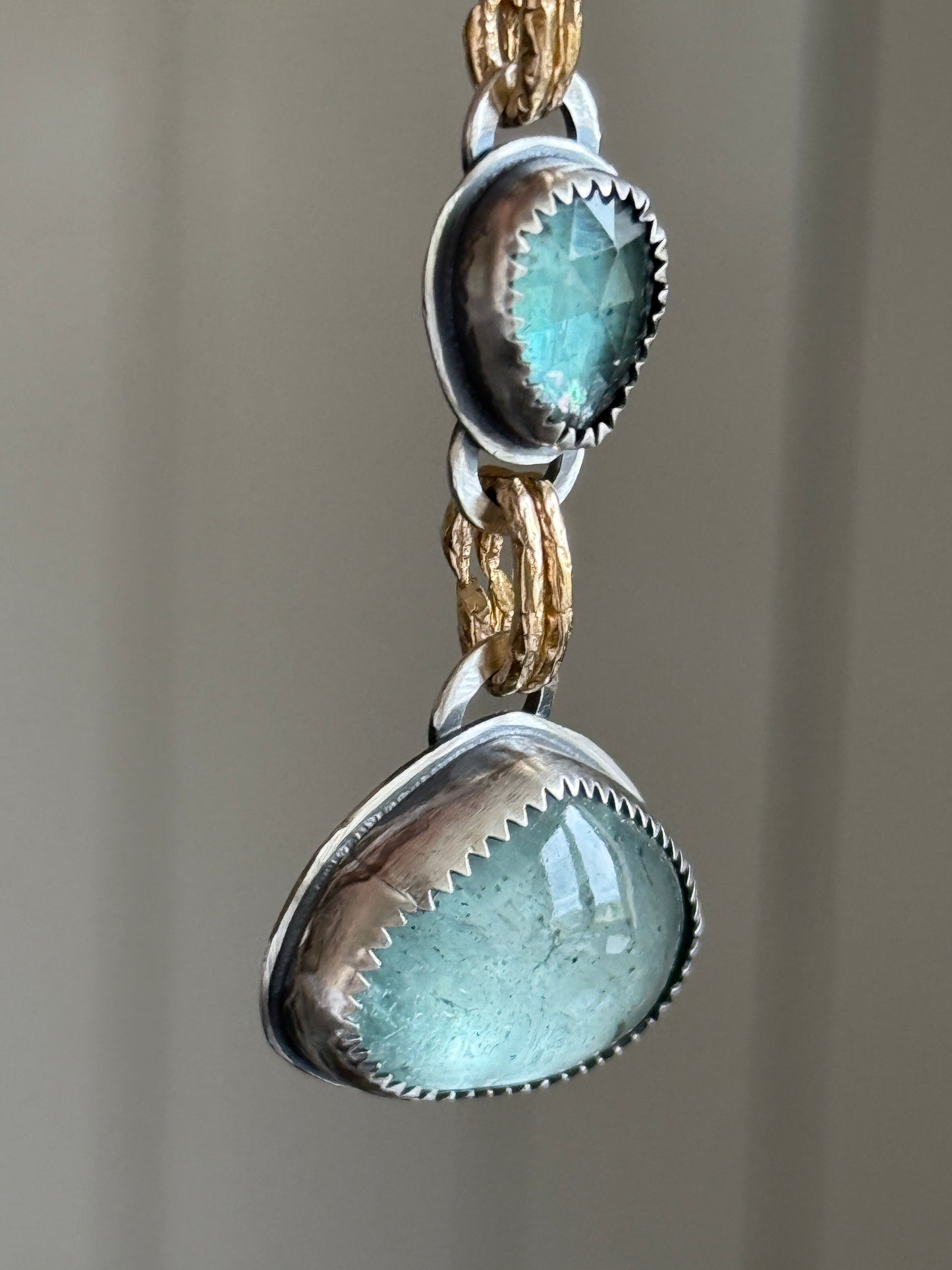 Aquamarine and Kyanite Necklace