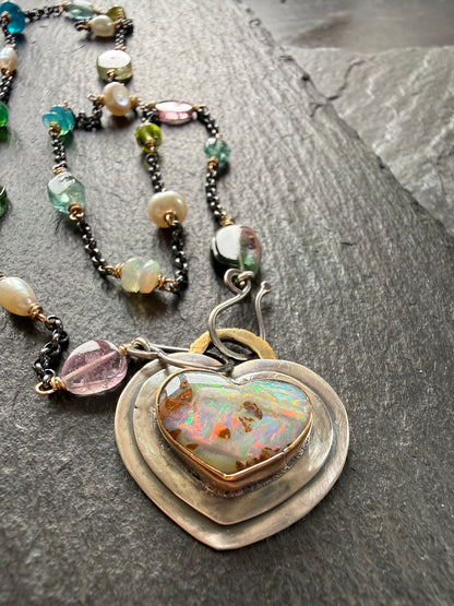 Heart Opal Necklace