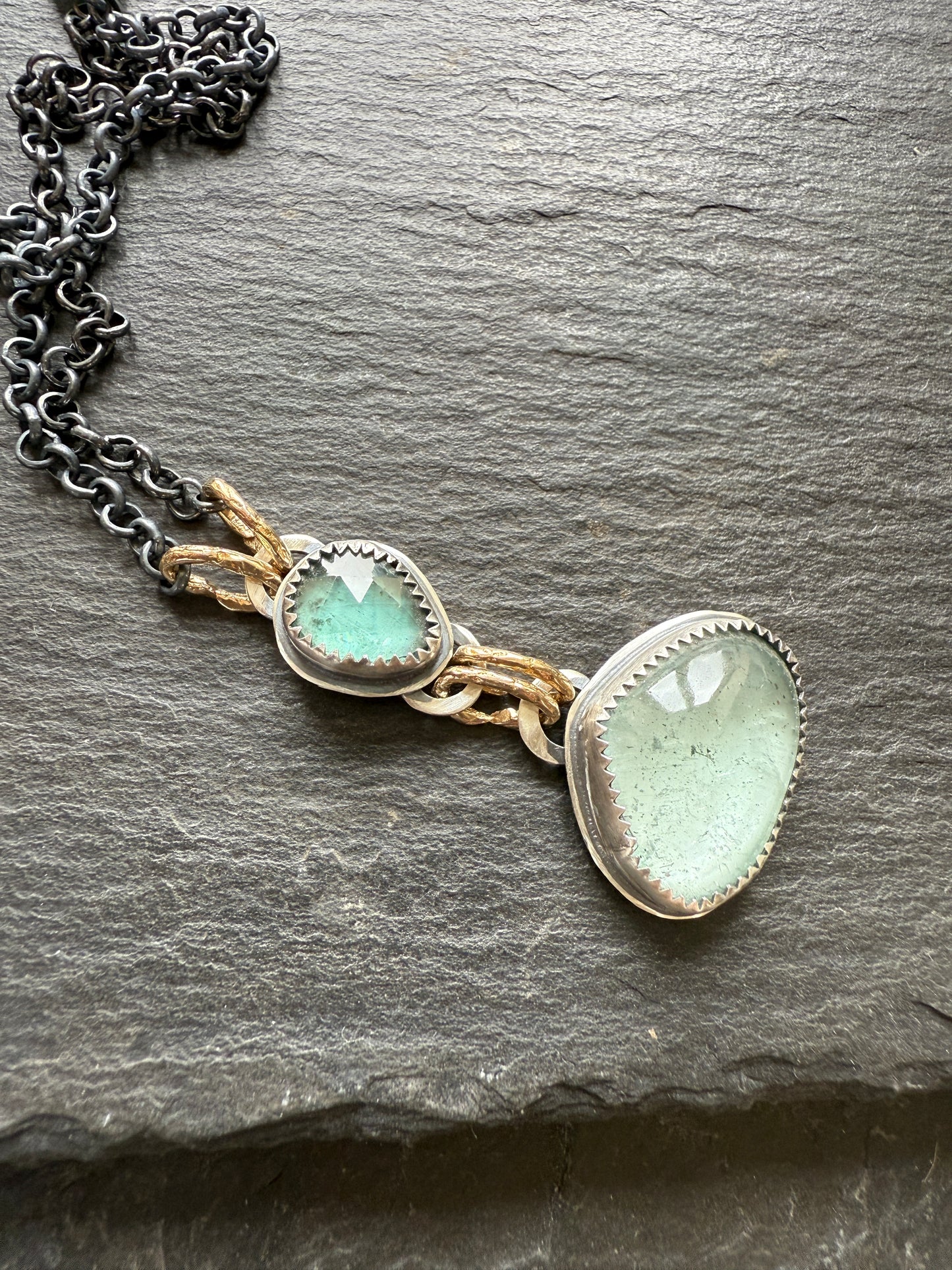 Aquamarine and Kyanite Necklace