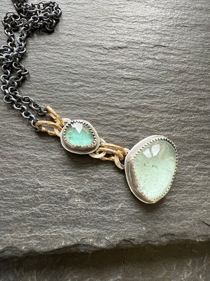 Aquamarine and Kyanite Necklace