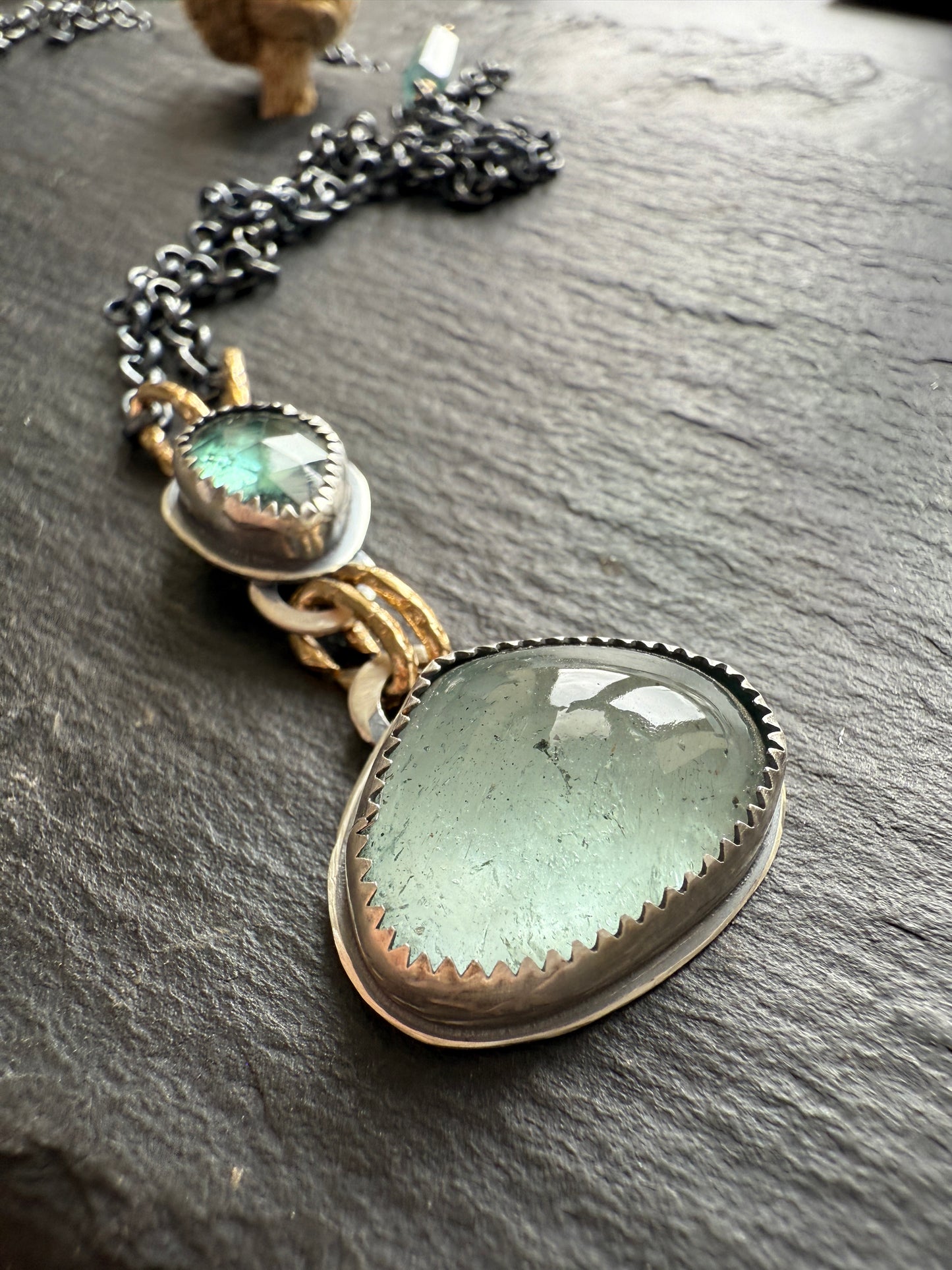 Aquamarine and Kyanite Necklace