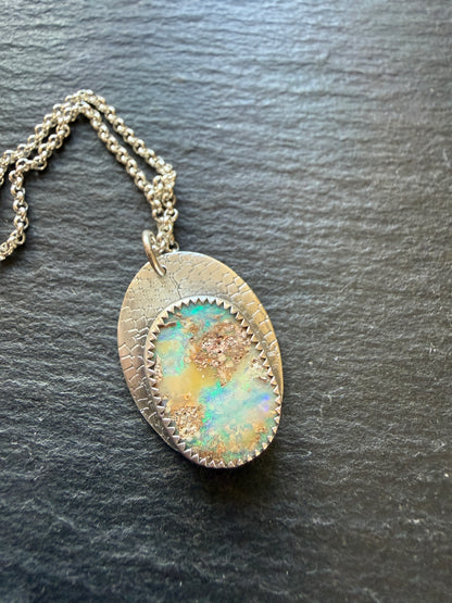Blue and Green Opal Pendant