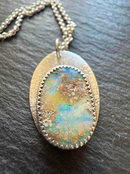 Blue and Green Opal Pendant