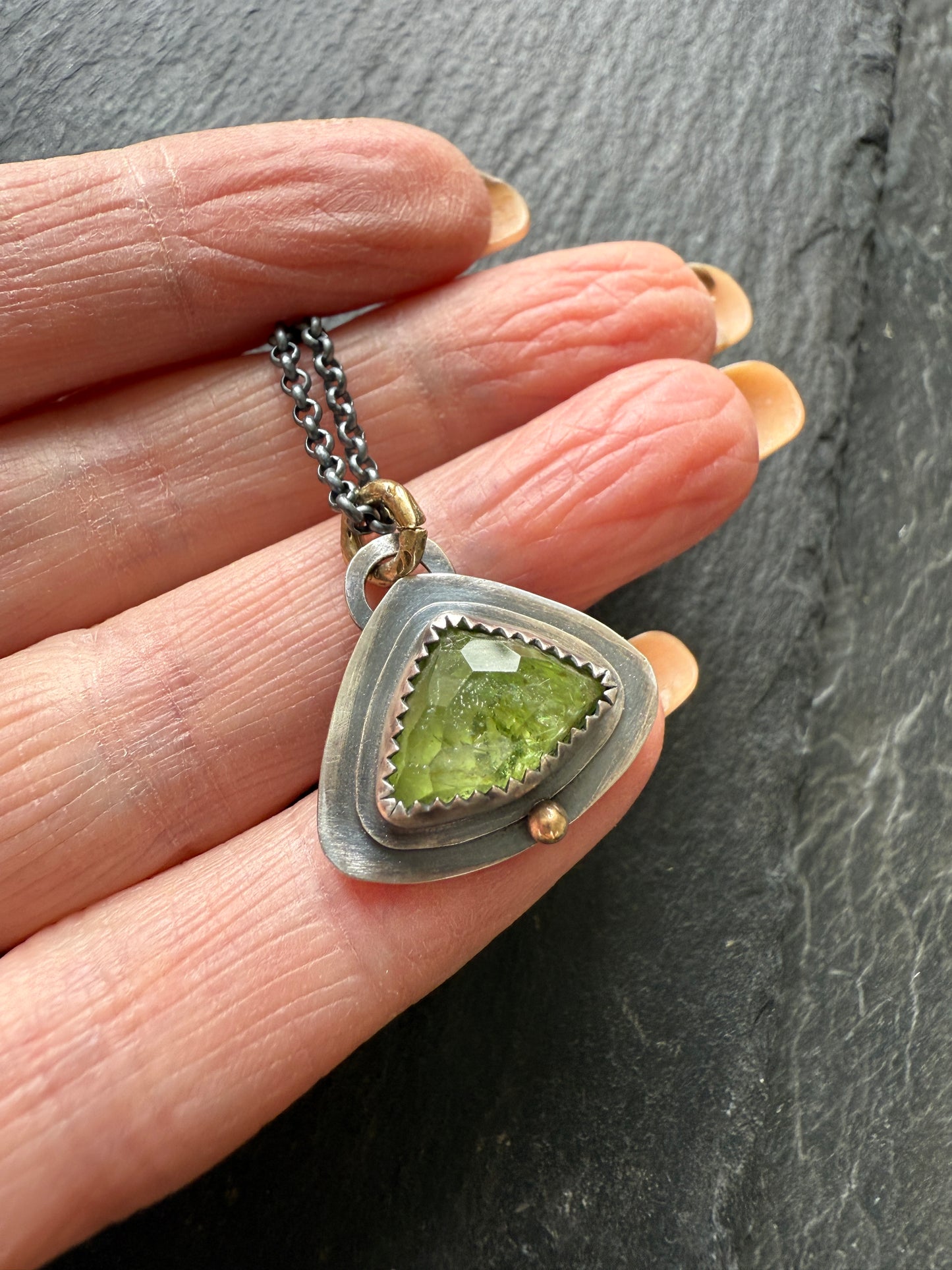 Peridot Charm Necklace