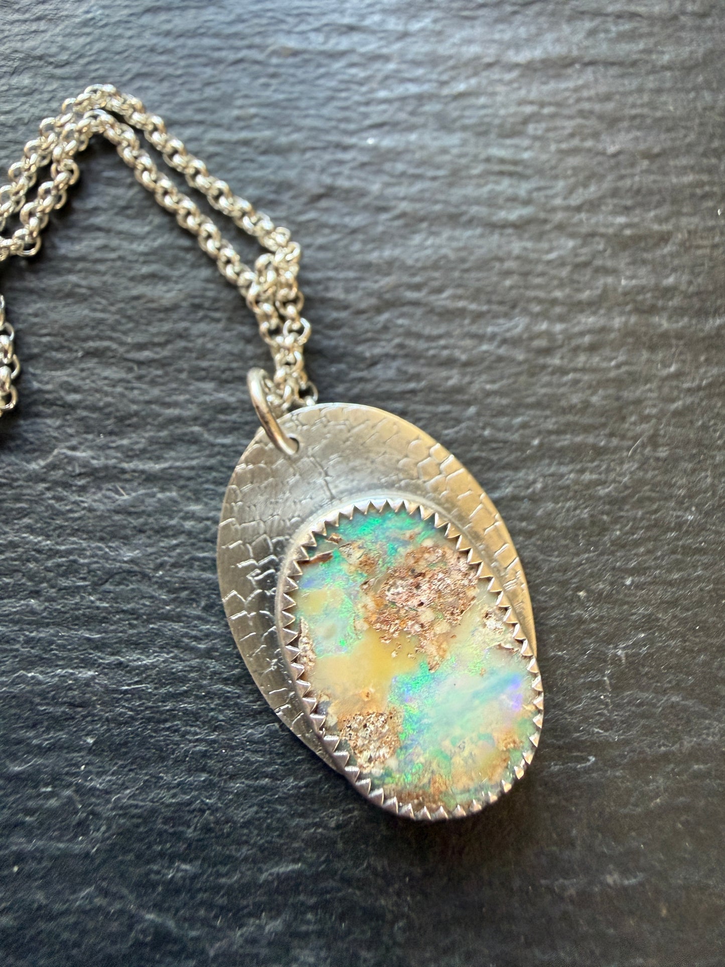 Blue and Green Opal Pendant