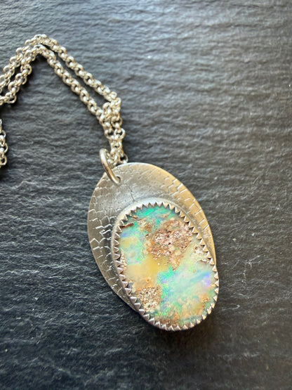 Blue and Green Opal Pendant