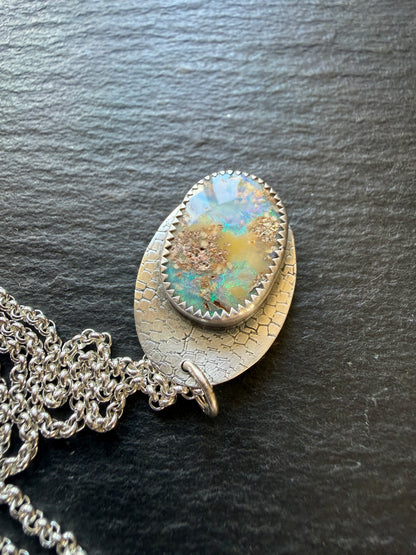 Blue and Green Opal Pendant