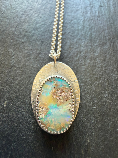 Blue and Green Opal Pendant