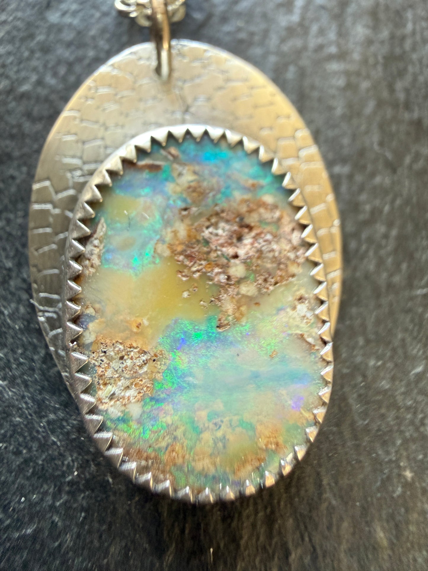 Blue and Green Opal Pendant