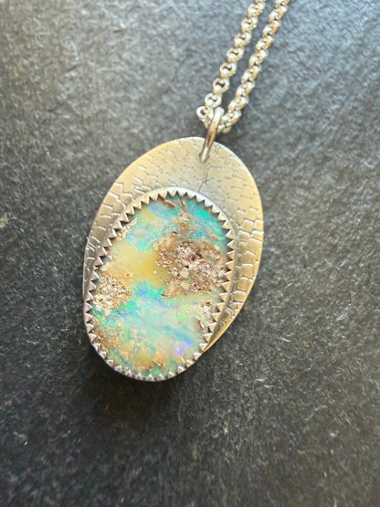 Blue and Green Opal Pendant